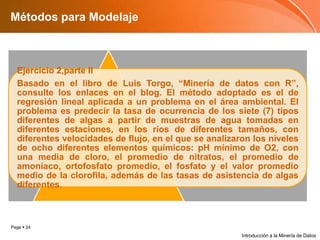 Métodos para ModelajeIntroducción a la Minería de Datos