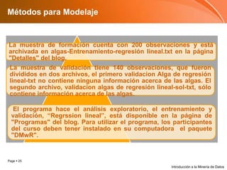 Métodos para ModelajeIntroducción a la Minería de Datos