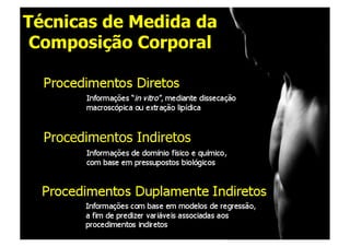 Técnicas de Medida da
 Composição Corporal




  Procedimentos Indiretos
 