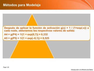 Métodos para ModelajeIntroducción a la Minería de Datos