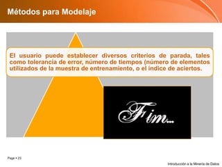 Métodos para ModelajeIntroducción a la Minería de Datos