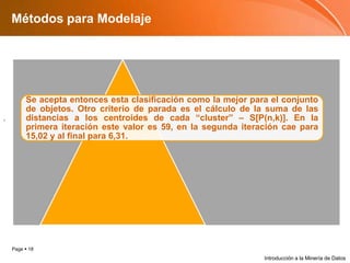Métodos para ModelajeIntroducción a la Minería de Datos