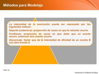 Métodos para ModelajeIntroducción a la Minería de Datos