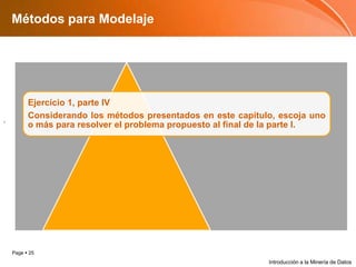 Métodos para ModelajeIntroducción a la Minería de Datos