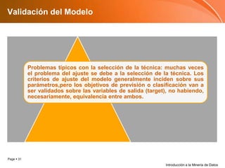 Validacióndel ModeloIntroducción a la Minería de Datos