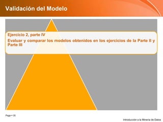 Validacióndel ModeloIntroducción a la Minería de Datos