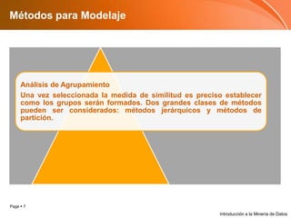 Métodos para ModelajeIntroducción a la Minería de Datos