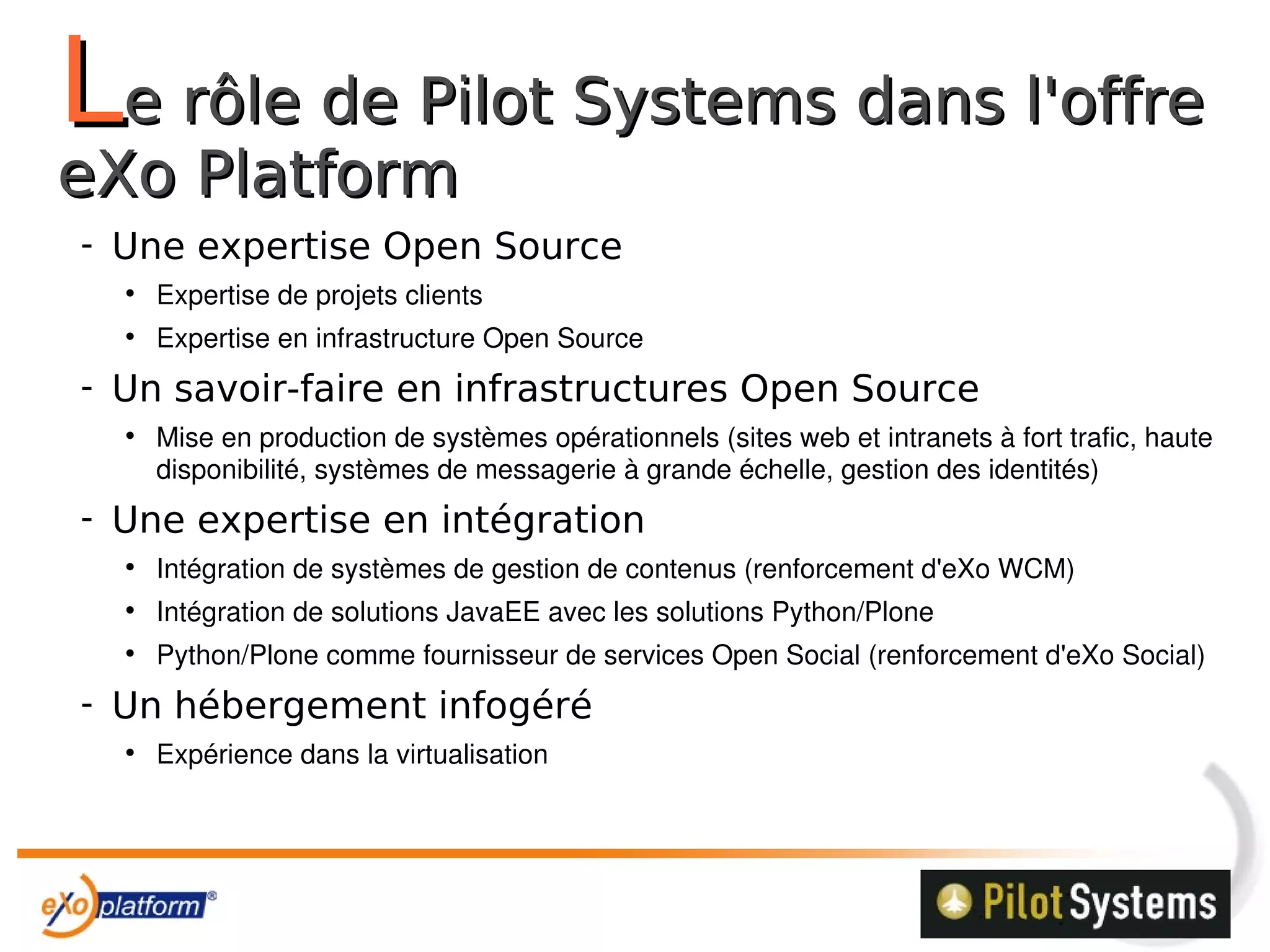 Partenariat Exo Platform/Pilot Systems