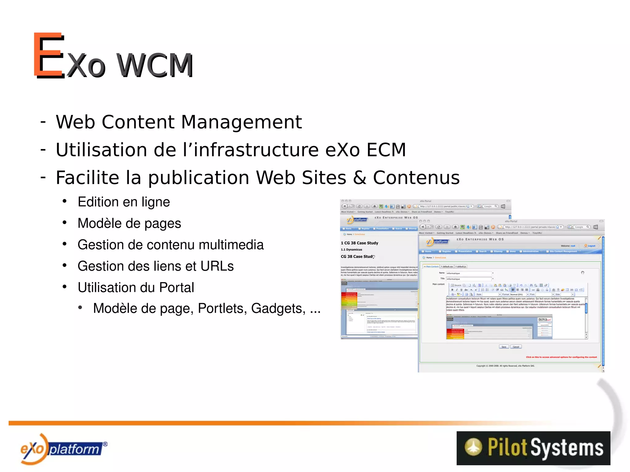 Partenariat Exo Platform/Pilot Systems
