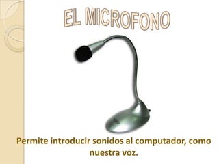 Permite introducir sonidos al computador, como
nuestra voz.