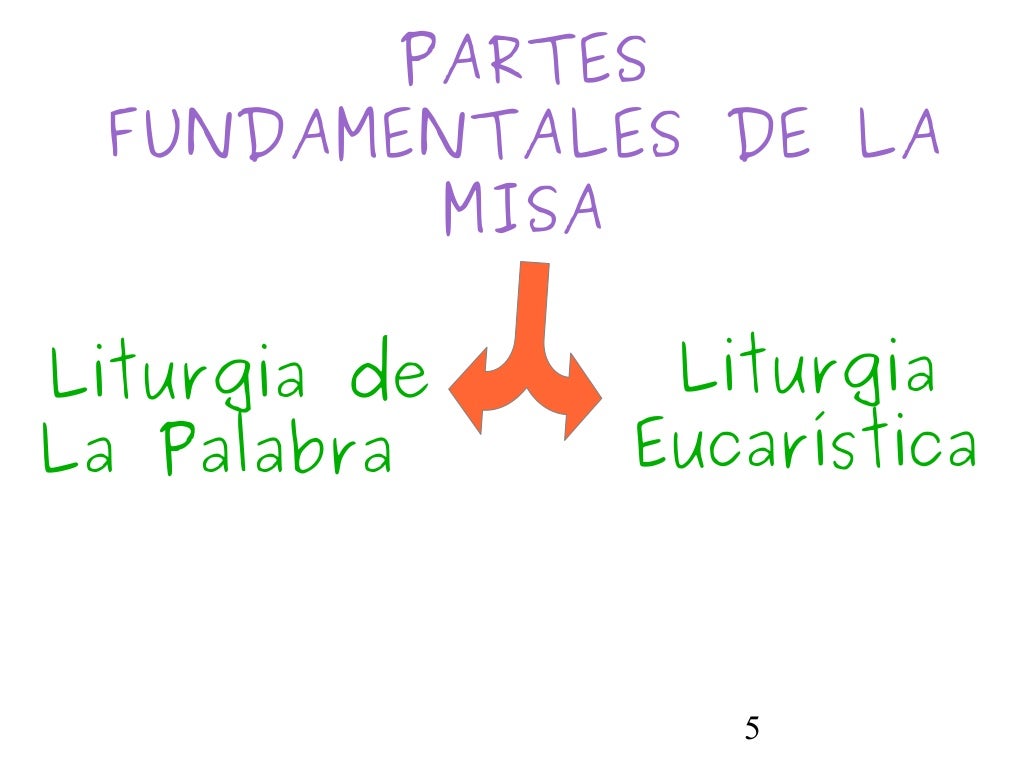 5PARTESFUNDAMENTALES DE LAMISALiturgia deLa PalabraLiturgiaEucarística