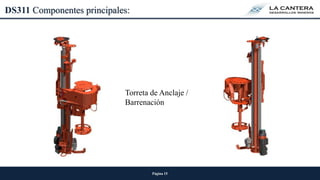 Página 15
DS311 Componentes principales:
Torreta de Anclaje /
Barrenación
 