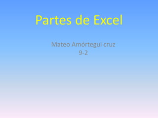 Partes de Excel
  Mateo Amórtegui cruz
          9-2
 