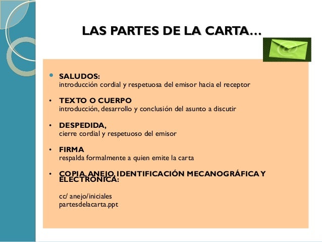 Las partes de la carta r