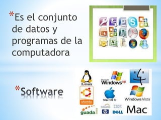 *Es el conjunto 
de datos y 
programas de la 
computadora 
* 
 