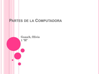 PARTES DE LA COMPUTADORA 
Guasch, Olivia 
1 “H” 
 
