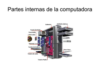 Partes internas de la computadora
 
