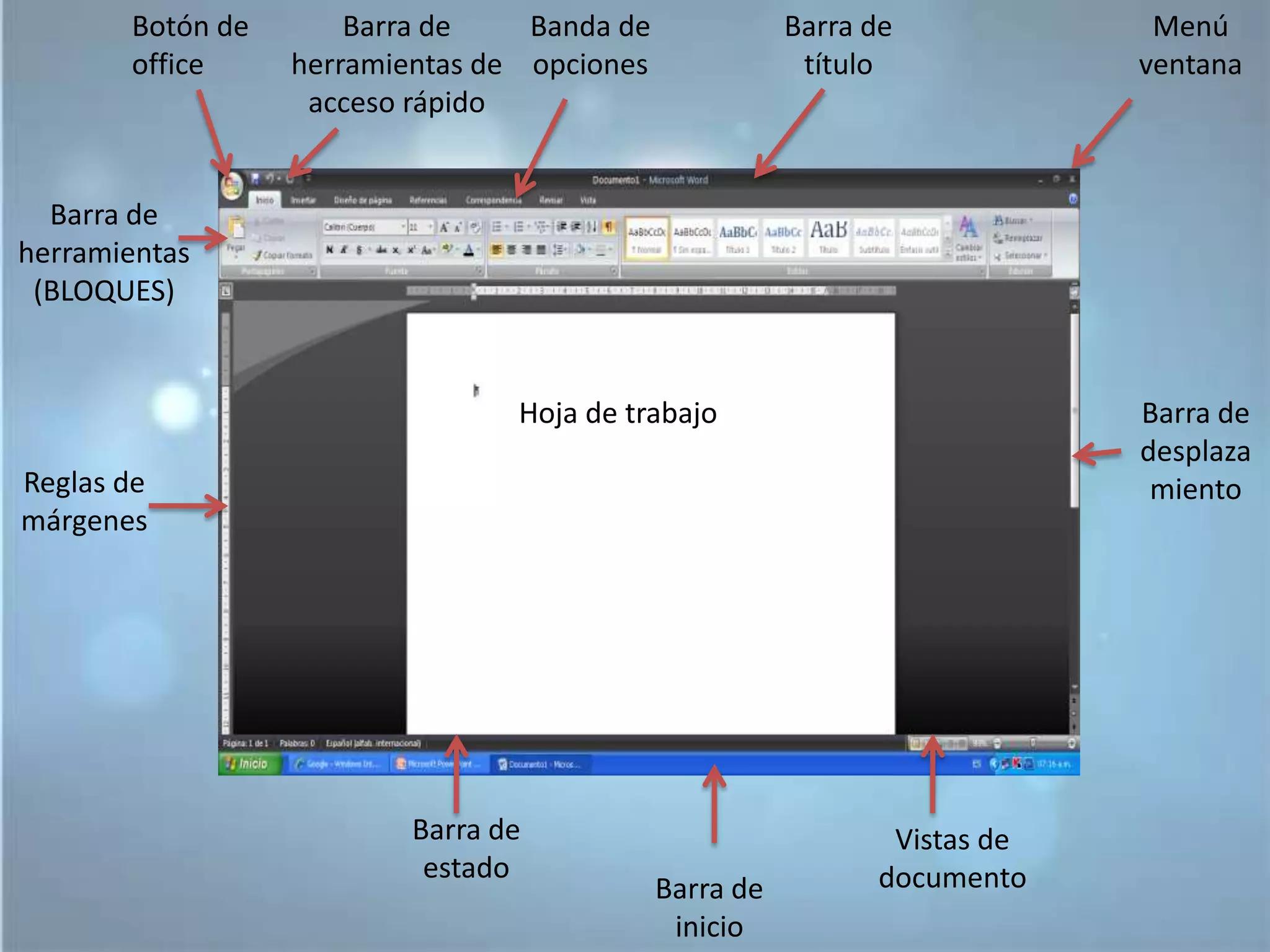 Partes de la ventana de Word | PPTX