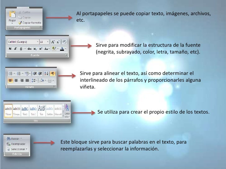 Partes de la ventana de Word