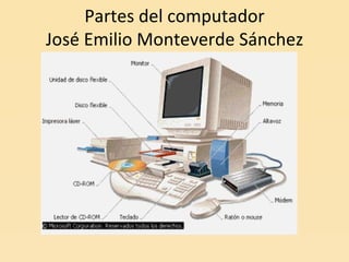 Partes del computador José Emilio Monteverde Sánchez 