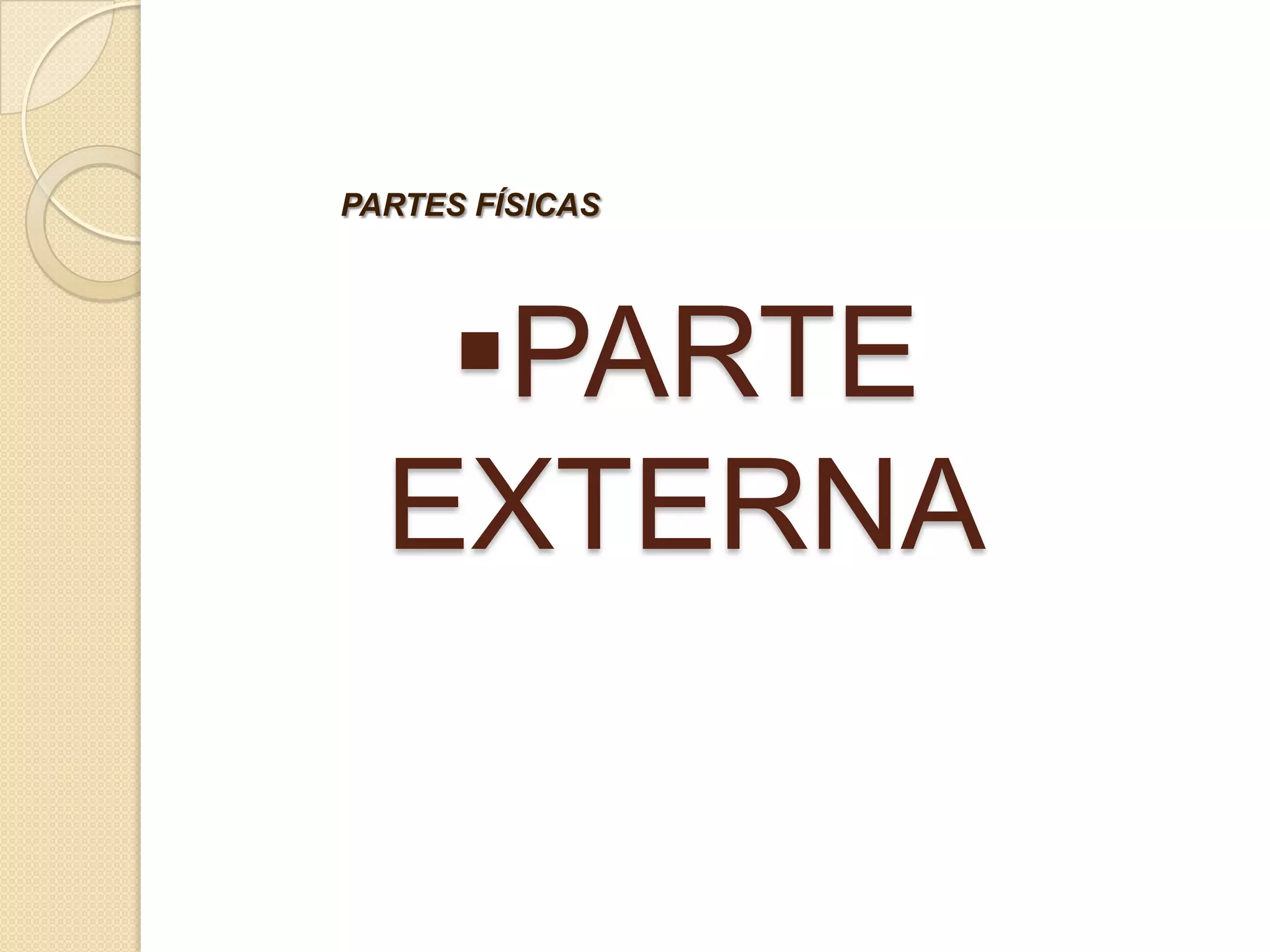 PARTES FÍSICAS




   PARTE
  EXTERNA
 