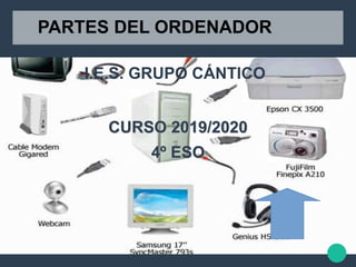 PARTES DEL ORDENADOR
I.E.S. GRUPO CÁNTICO
CURSO 2019/2020
4º ESO
 