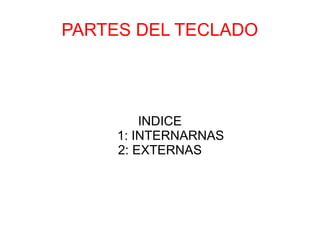 PARTES DEL TECLADO

INDICE
1: INTERNARNAS
2: EXTERNAS

 