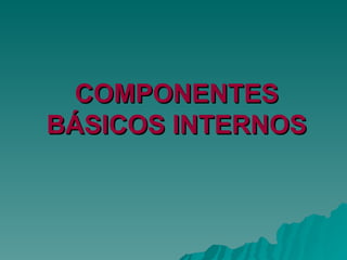 COMPONENTES BÁSICOS INTERNOS 