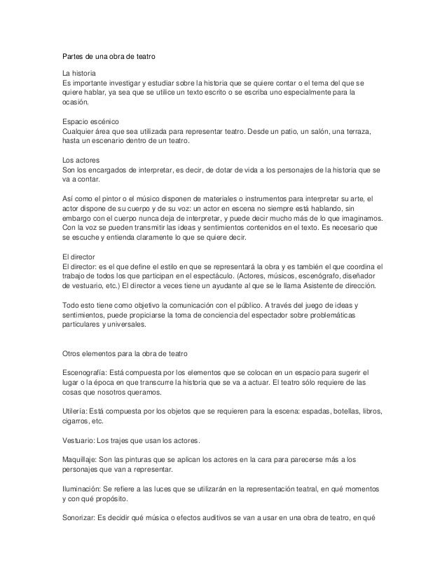 Partes de una obra de teatro
