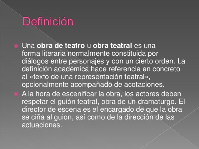 Partes de una obra de teatro
