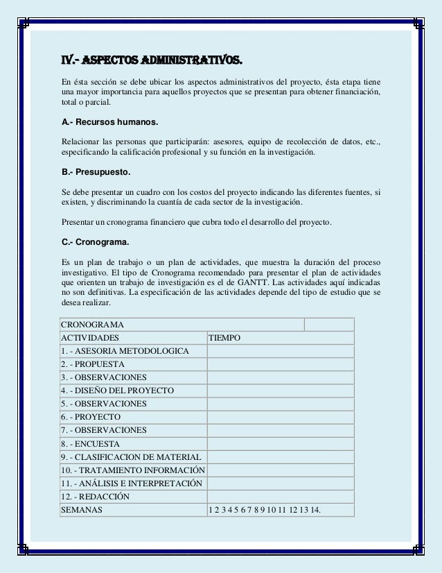 PARTES DE UN PROYECTO