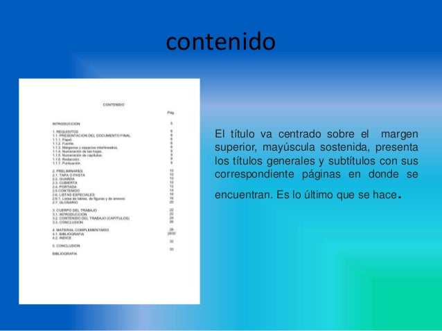 Partes de un trabajo escrito