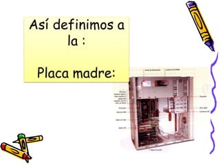 Definición 6) Cerebro de la computadora, interpreta los datos e instrucciones.Se trata de la:CPUDefinición 7) Chip que contiene esos dispositivos. Es como un súper circuito integrado.Es el:microprocesador