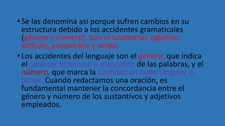 Partes Variables E Invariables De La Oracion