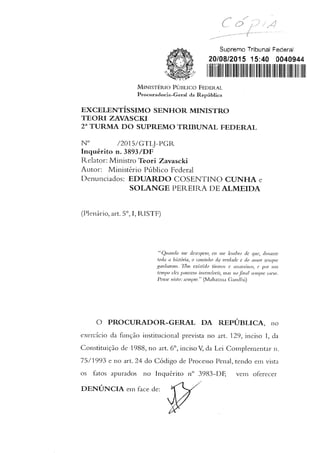 A denúncia contra Eduardo Cunha
