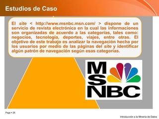 Estudios de CasoIntroducción a la Minería de Datos