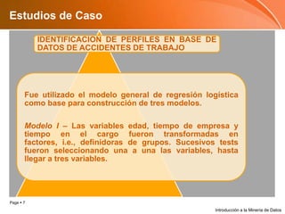 Estudios de CasoIntroducción a la Minería de Datos