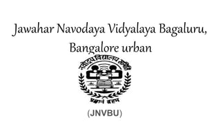 Jawahar Navodaya Vidyalaya Bagaluru,
Bangalore urban
(JNVBU)
 