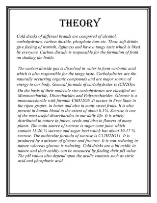Determination for cold drink investigatory project for class 12 | PDF