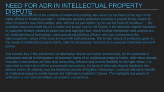 Alternative Dispute Resolution and Intellectual property disputes | PPT - Tech Patent Litigation And Dispute Resolution