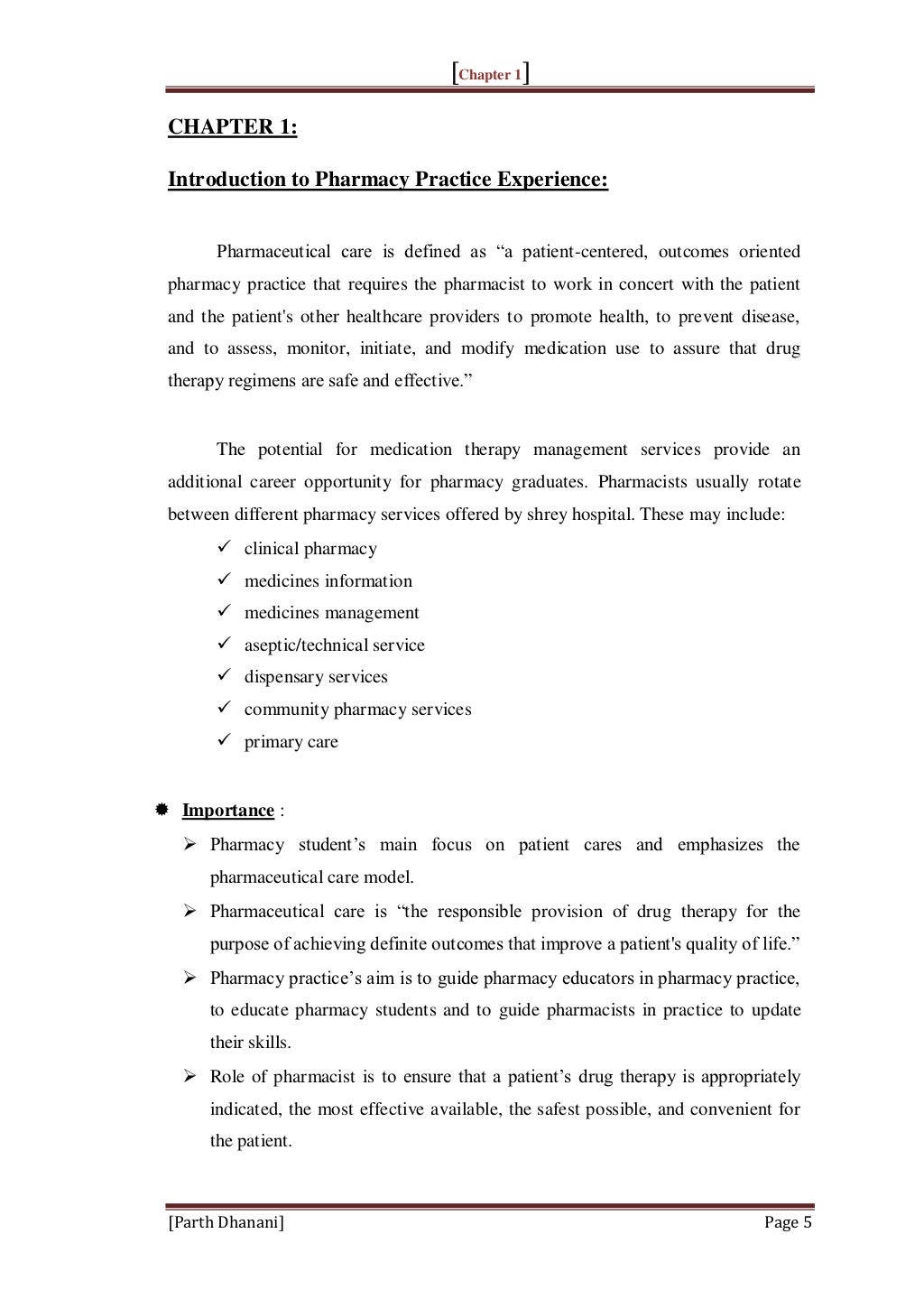 Clinical Pharmacy Practice Experience PDF