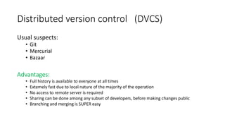 Version Control Systems -- Git -- Part I | PPTX