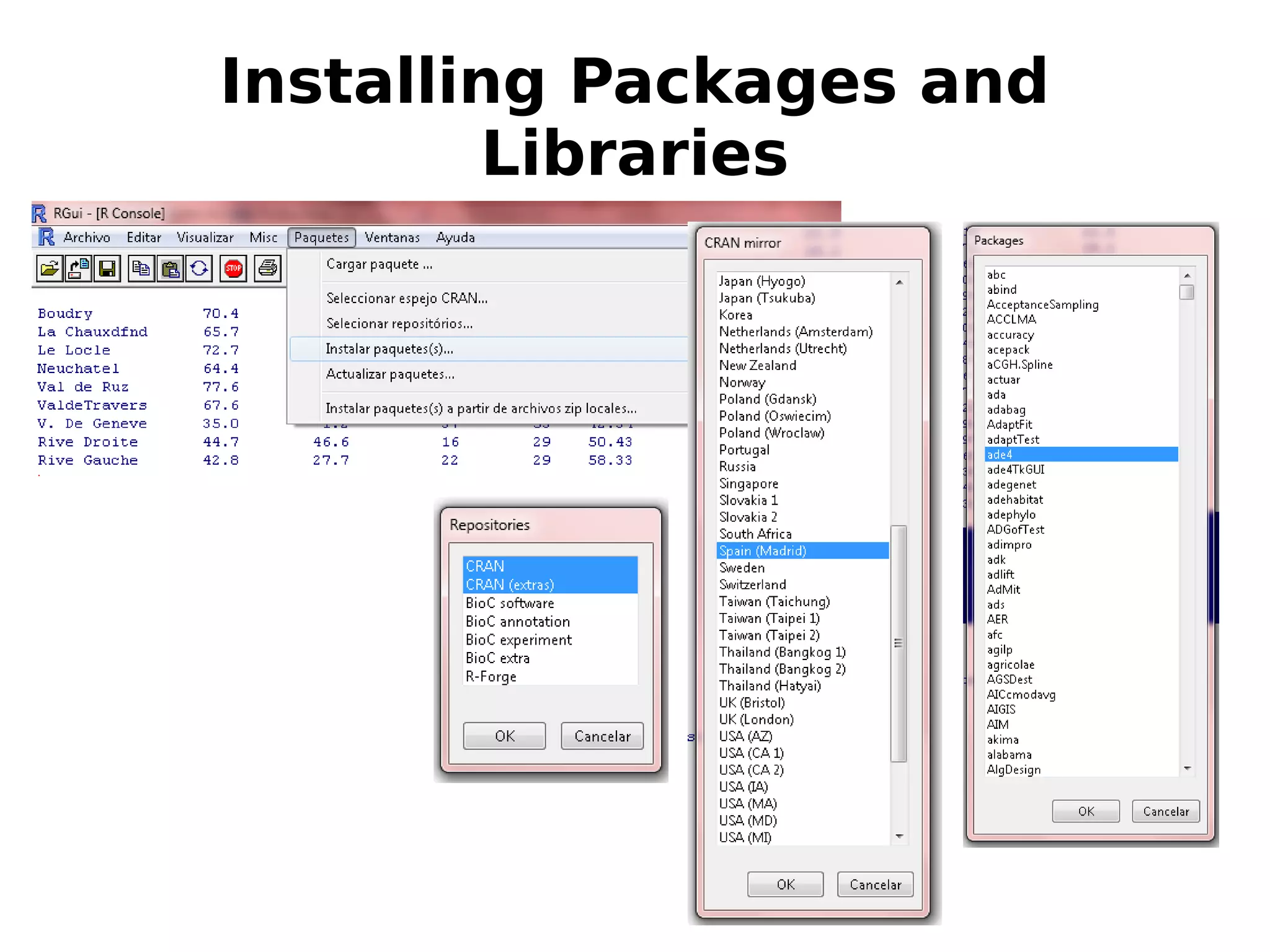 Installing Packages and Libraries 