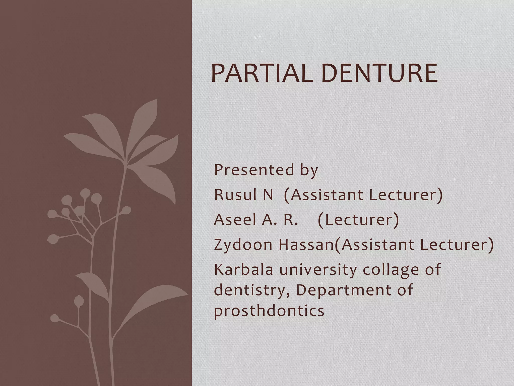 removable Partial denture PPT