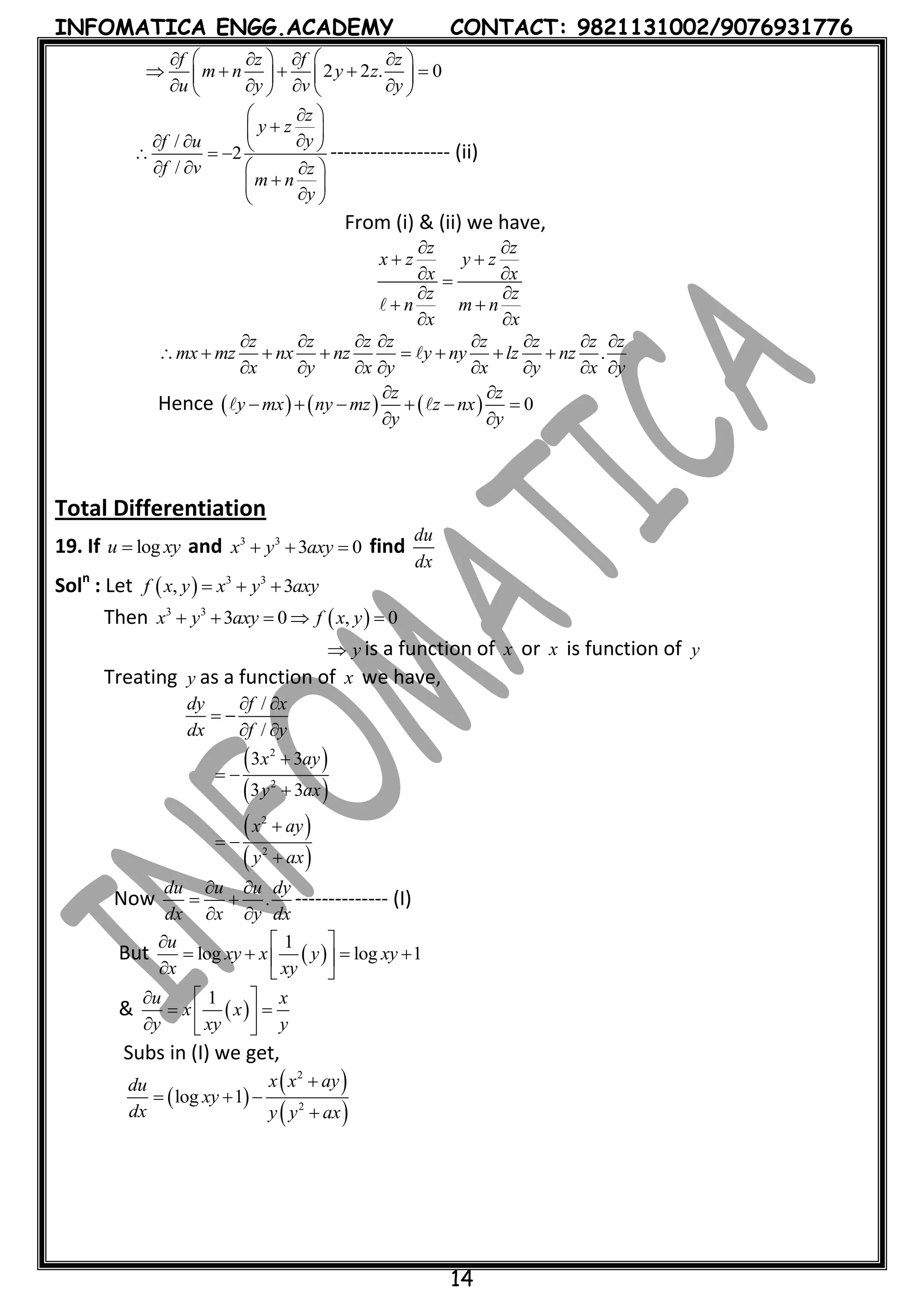 Partial Differentiation