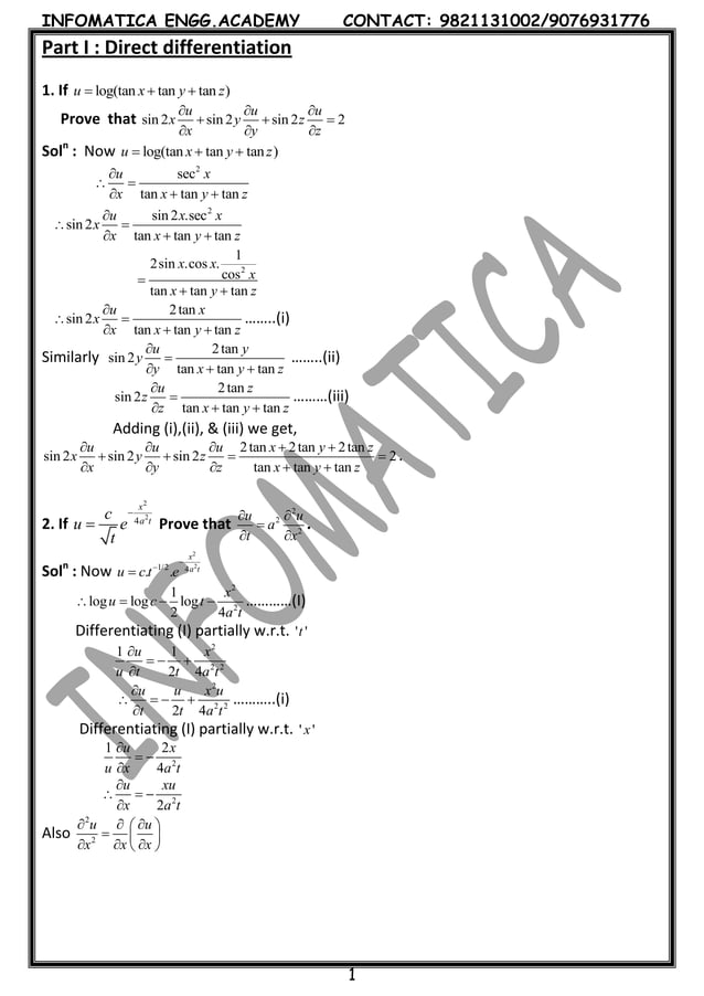 Partial Differentiation