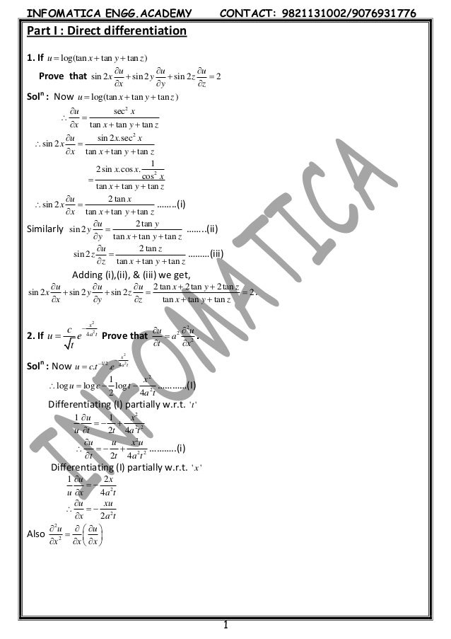 Partial Differentiation