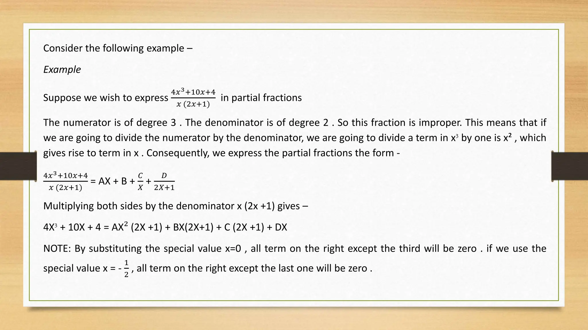 Partial Fraction ppt presentation of engg math | PPTX