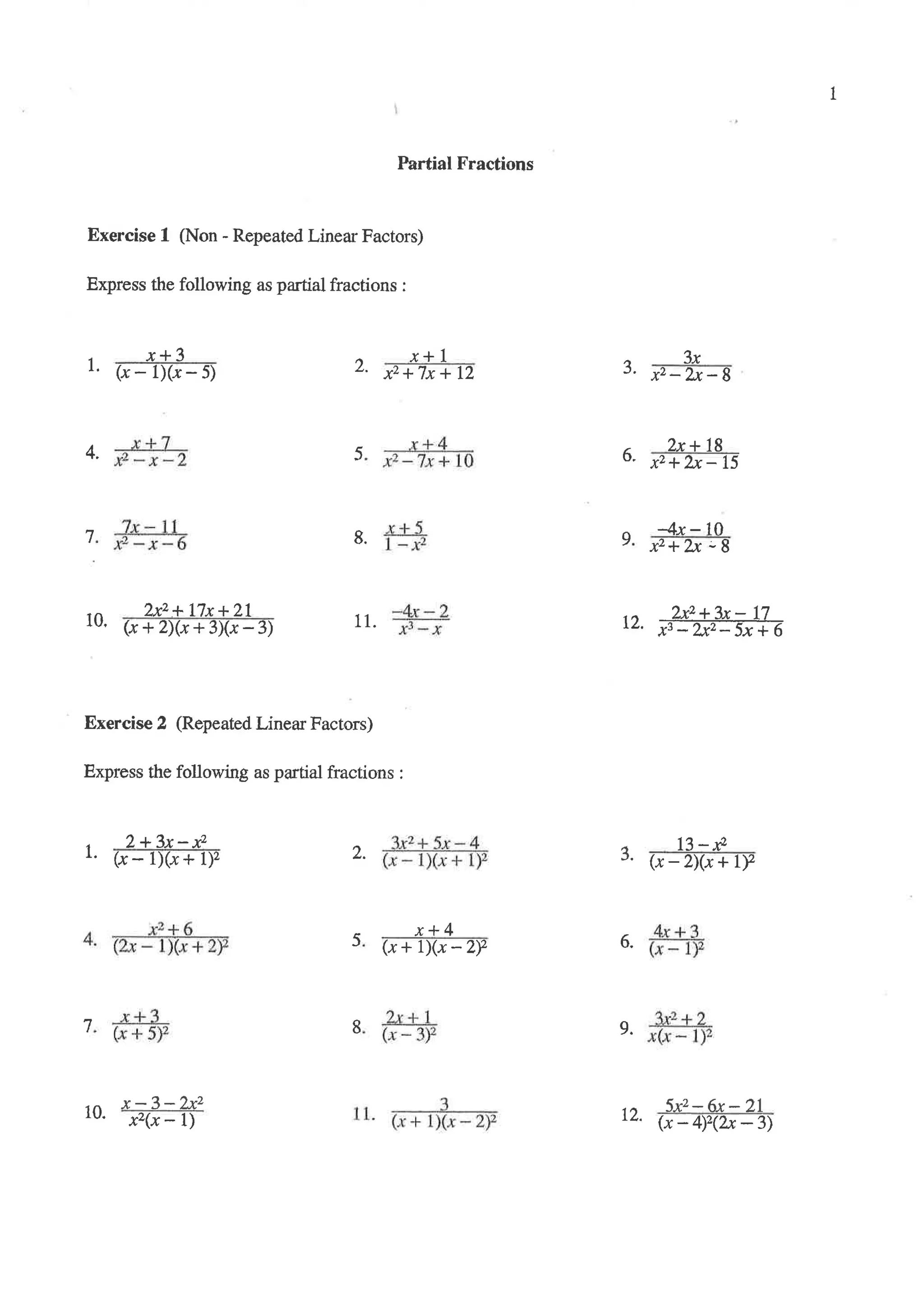 Partial fractions