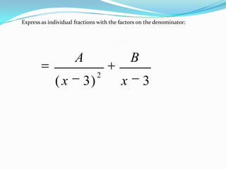 Partial Fractions Linear Term To A Power